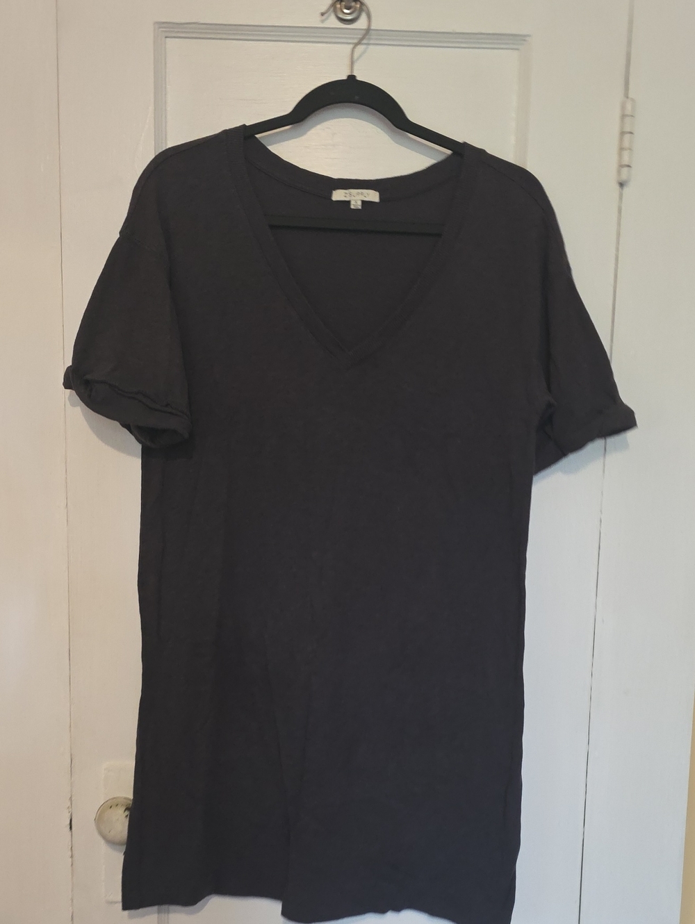 Z Supply Black V-Neck Tee Dress